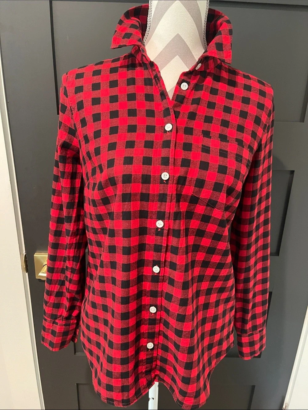 J. Crew Cotton Preppy Buffalo Check Button Down Shirt Size S